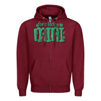 Burgundy one lucky mini Zipper Hoodie - MaliasSmallBusiness