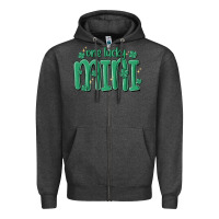 Charcoal Heather one lucky mini Zipper Hoodie - MaliasSmallBusiness
