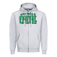 Heather Grey one lucky mini Zipper Hoodie - MaliasSmallBusiness