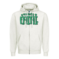 Oatmeal Heather one lucky mini Zipper Hoodie - MaliasSmallBusiness