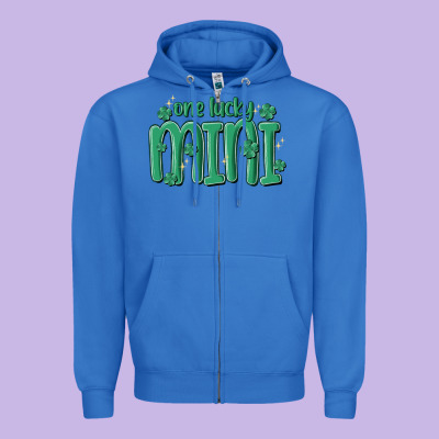 One Lucky Mini Zipper Hoodie Designed By Maliassmallbusiness