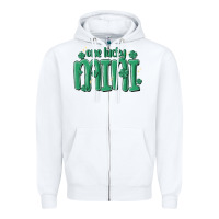 White one lucky mini Zipper Hoodie - MaliasSmallBusiness