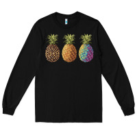 Black pineapples leopard tie dye summer Long Sleeve Tee - Artiststas