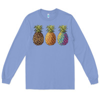 Colony Blue pineapples leopard tie dye summer Long Sleeve Tee - Artiststas