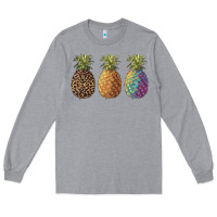 Heather Grey pineapples leopard tie dye summer Long Sleeve Tee - Artiststas