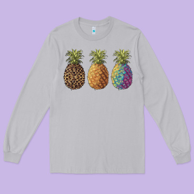 Pineapples Leopard Tie Dye Summer Long Sleeve Tee Designed By Artiststas