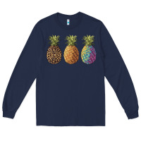 Navy pineapples leopard tie dye summer Long Sleeve Tee - Artiststas