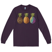 Plum pineapples leopard tie dye summer Long Sleeve Tee - Artiststas