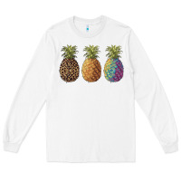 White pineapples leopard tie dye summer Long Sleeve Tee - Artiststas