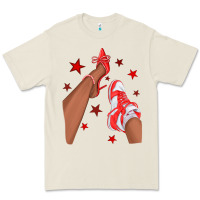 Bone Bright Red Afro Girl Sneakers and Heels Premium Tee - texasbilliewilder