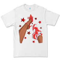 White Bright Red Afro Girl Sneakers and Heels Premium Tee - texasbilliewilder