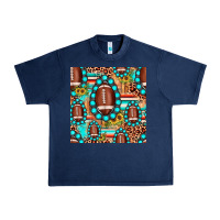 Navy football leopard turquoise gemstone sunflower seamless pattern Urban Heavy Tee - JahusDesignShop