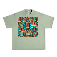 Oil Green football leopard turquoise gemstone sunflower seamless pattern Urban Heavy Tee - JahusDesignShop