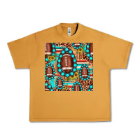Peanut Butter football leopard turquoise gemstone sunflower seamless pattern Urban Heavy Tee - JahusDesignShop