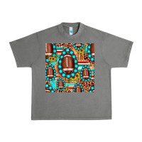 Tornado football leopard turquoise gemstone sunflower seamless pattern Urban Heavy Tee - JahusDesignShop