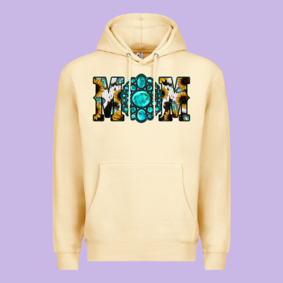 Sunflower Turquoise Gemstone Cowhide Mom Premium Hoodie Designed By Bettercallsaul