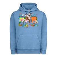 Pigment Pebble Blue Happy Easter Dental Easter Day Urban Hoodie - HowdyJamesFarm