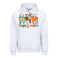 White Happy Easter Dental Easter Day Urban Hoodie - HowdyJamesFarm