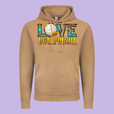 Love Volleyball Vintage Hoodie Designed By Hra Design Shop