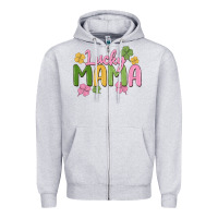 Heather Grey lucky mama Zipper Hoodie - MaliasSmallBusiness