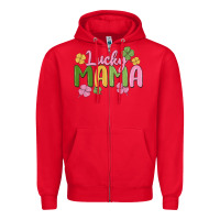 Red lucky mama Zipper Hoodie - MaliasSmallBusiness