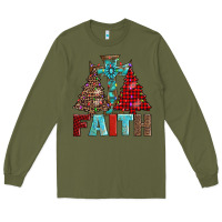 Army Green cross and christmas trees Long Sleeve Tee - AdoDesignShop