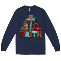 Navy cross and christmas trees Long Sleeve Tee - AdoDesignShop