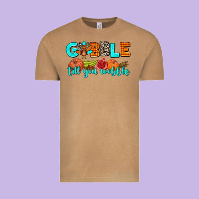Gobble Till You Wobble Vintage Tee Designed By Adodesignshop