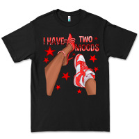 Black Bright Red I Have Two Moods Afro Girl Sneakers Premium Tee - texasbilliewilder