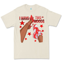 Bone Bright Red I Have Two Moods Afro Girl Sneakers Premium Tee - texasbilliewilder