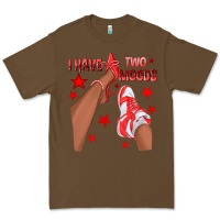 Cacao Bright Red I Have Two Moods Afro Girl Sneakers Premium Tee - texasbilliewilder
