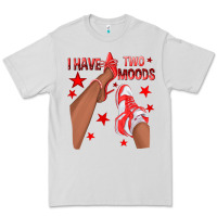 Dove Grey Bright Red I Have Two Moods Afro Girl Sneakers Premium Tee - texasbilliewilder