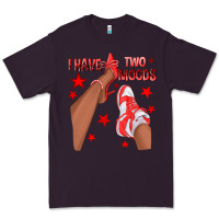Plum Bright Red I Have Two Moods Afro Girl Sneakers Premium Tee - texasbilliewilder