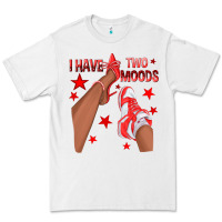 White Bright Red I Have Two Moods Afro Girl Sneakers Premium Tee - texasbilliewilder