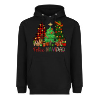 Black Feliz Navidad Heavyweight Hoodie - NancyCooperArtShop