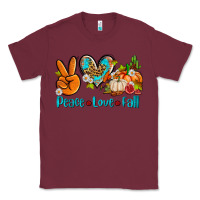 Burgundy peace love fall ado Classic Tee - AdoDesignShop