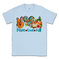 Dusty Blue peace love fall ado Classic Tee - AdoDesignShop