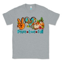 Heather Grey peace love fall ado Classic Tee - AdoDesignShop