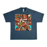 Midnight Navy football leopard turquoise cowhide sunflower seamless pattern Urban Heavy Tee - JahusDesignShop