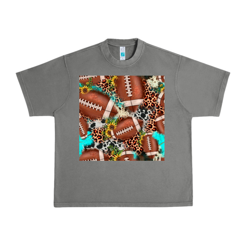 Football Leopard Turquoise Cowhide Sunflower Seamless Pattern Urban Heavy Tee by JahusDesignShop | Teevron
