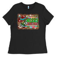 Merry Christmas Western Boots Ladies Tee | Teevron