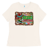 Bone merry christmas western boots Ladies Tee - AdoDesignShop