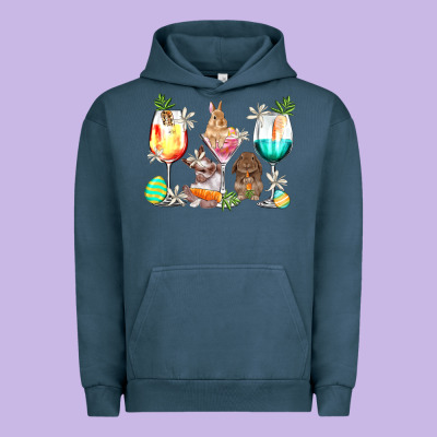 Easter Wine Glasses Easter Day Urban Hoodie Designed By Howdyjamesfarm