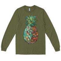 Army Green pineapple leopar turquoise serape summer Long Sleeve Tee - Artiststas