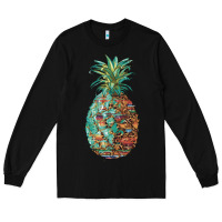 Black pineapple leopar turquoise serape summer Long Sleeve Tee - Artiststas