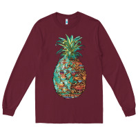 Burgundy pineapple leopar turquoise serape summer Long Sleeve Tee - Artiststas