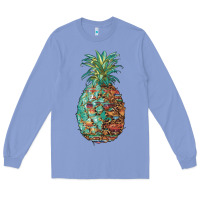 Colony Blue pineapple leopar turquoise serape summer Long Sleeve Tee - Artiststas