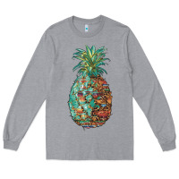 Heather Grey pineapple leopar turquoise serape summer Long Sleeve Tee - Artiststas