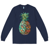 Navy pineapple leopar turquoise serape summer Long Sleeve Tee - Artiststas
