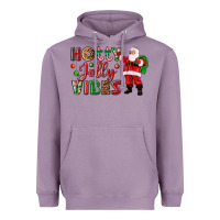 Lavender Holly Jolly vibes Christmas with Santa Heavyweight Hoodie - NancyCooperArtShop